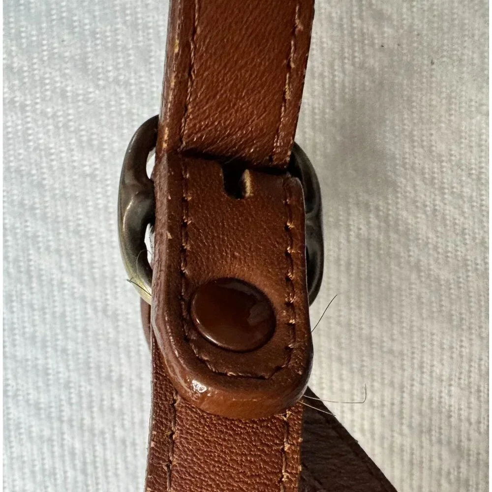 BURBERRYS Brown Leather Drawstring Bucket Bag COA Nova Check Haystack Lining VTG - Picture 13 of 14